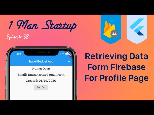(Ep 38) Creating User Profile Page With Firebase Auth Data in Flutter