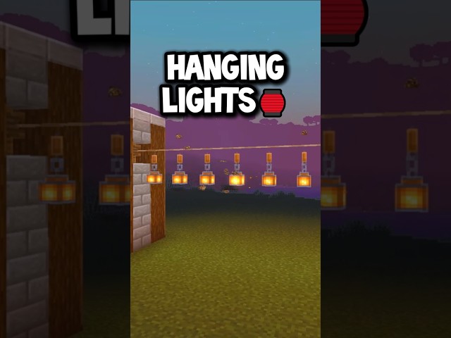 How to Build Aesthetic Hanging Lights in Minecraft ✨ #minecraft  #buildhacks  #shorts