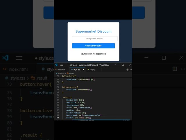 JavaScript Discount System | Supermarket Bill Calculator with If Else