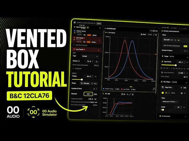 How to Simulate a Vented Speaker Box | B&C 12CLA76 Example | 00Audio Simulator