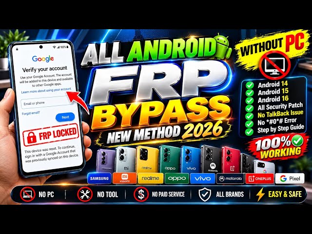 🔥FRP Bypass All Android Mobiles | Android Version 14-15-16 | How to Unlock Forgot Lock and Gmail ✅