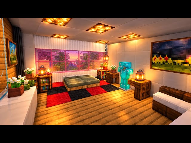 Minecraft Bedroom Interior Tutorial 🛏️ | Easy Modern Bedroom Build