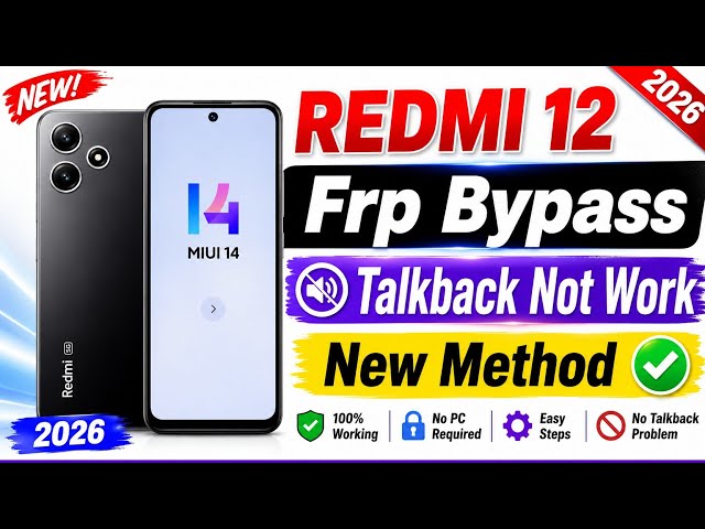 Redmi 12 FRP Bypass 2026 / Redmi 12 5g Frp Bypass Miui 14 /Redmi 12 Gmail Account Remove
