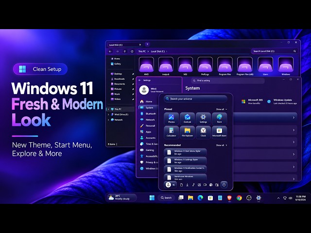 Windows 11 Fresh & Modern Look | New Theme, Start Menu, Explore & More