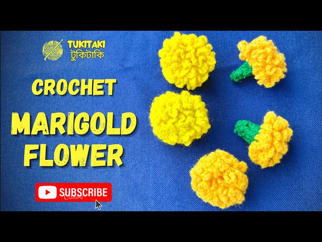 How to Crochet Marigold Flower | Beautiful Flower Tutorial for Beginners | #tukitakicrochet