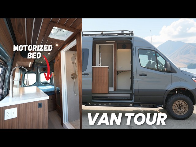 You Have to See the Motorized Bed in This Camper Van | VAN TOUR