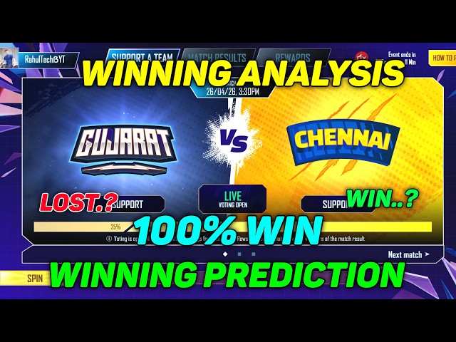 GT VS CSK Winning Prediction 🚀💯Bgmi Cricket League Prediction | Today Bgmi Cricket League Prediction