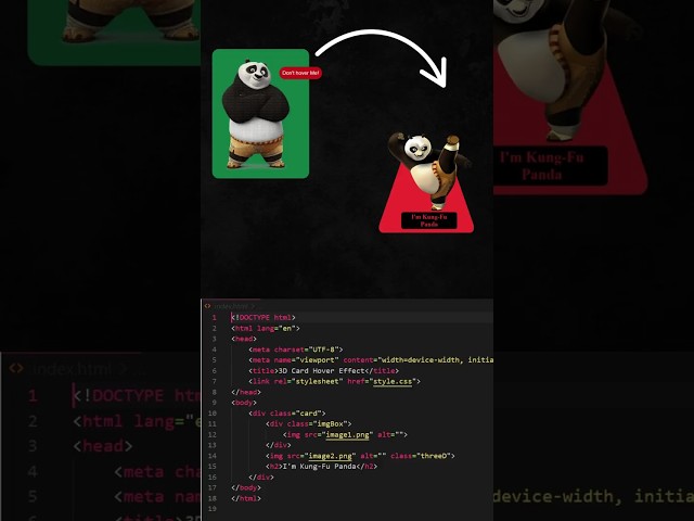 Calm Panda? Nah, Kung Fu Panda Activated!– No JS, Just HTML + CSS 🔥 #coding #html #cssanimation#html