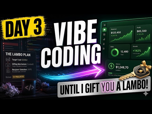 Day 3  Vibe Coding Till I Can Gift a Lambo to a Viewer! Brainstorming + Tool Tab UI Session speech