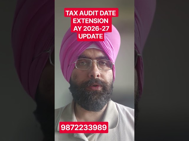 tax Audit date extension update ay 2026-27 #incometax