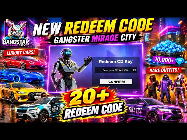 New Code 20+🔥Gangstar Mirage City Redeem Code 🔥 | How to Apply Redeem Code in Gangstar Mirage City
