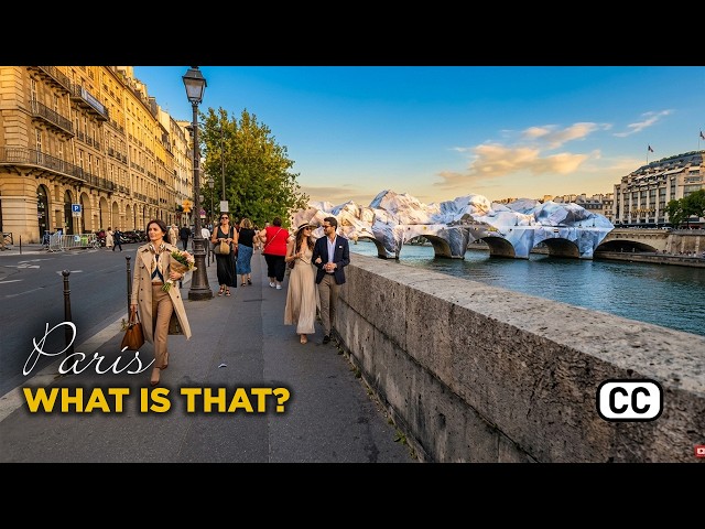 Paris 4K Walk - I Walked Past the Strangest Thing Paris Did This Year - Paris bridges & Seine river