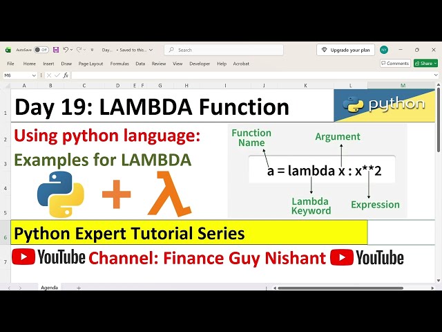 Day 19: Examples for Lambda in Python | Finance Guy Nishant