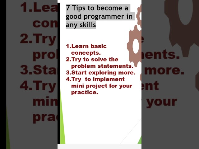 7 tips to become a good programmer | #shorts #python #java #dotnet #technology  #cloudcomputing