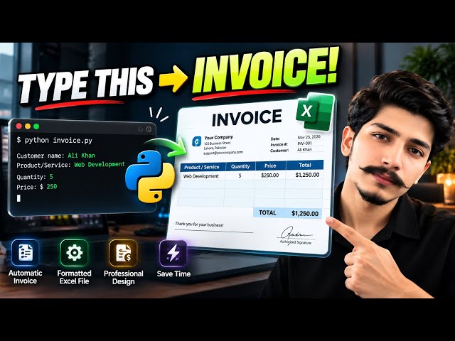Create Excel Invoices Automatically with Python 🧾🐍 | Python Automation | Python Excel Automation