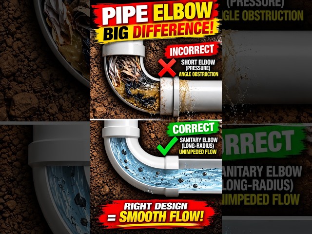 Pipe Elbow Big Difference! | Short Radius vs Long Radius Explained in 10 Seconds#Shorts#plumbingtips