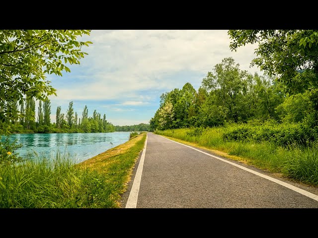 POV Cycling Along the Mincio River to Lake Garda | Borghetto to Bardolino | 4K No Music