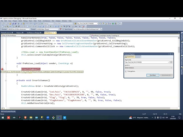 Depurar Visual studio