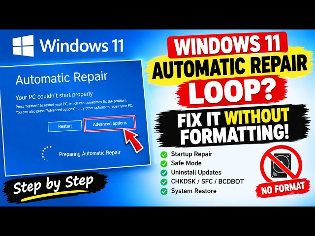 Windows 11 Automatic Repair Loop? FIX It Without Formatting!