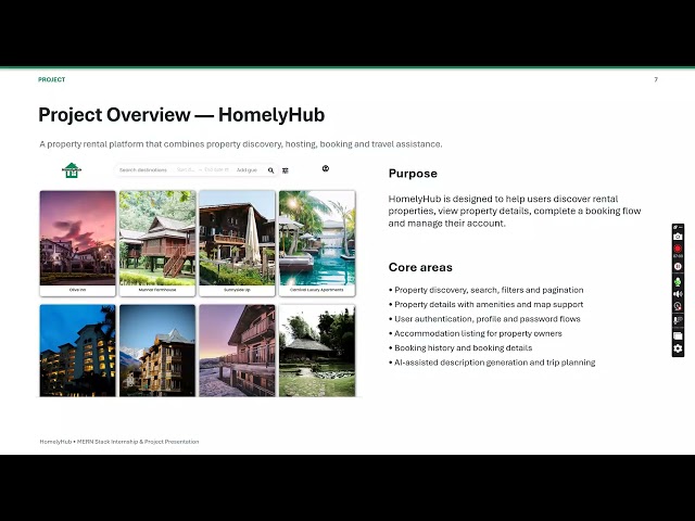 HomelyHub – MERN Stack Internship Project Presentation | Emertxe Information Technologies