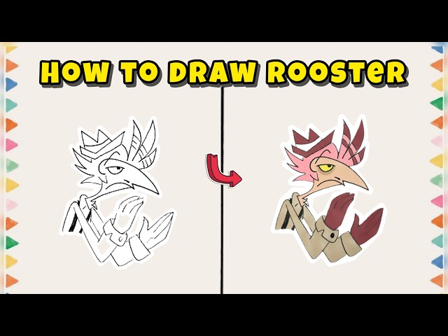 How to Draw Rooster from Hazbin Hotel – Colorful Drawing