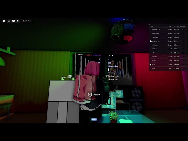 late night roblox karaoke with my friends