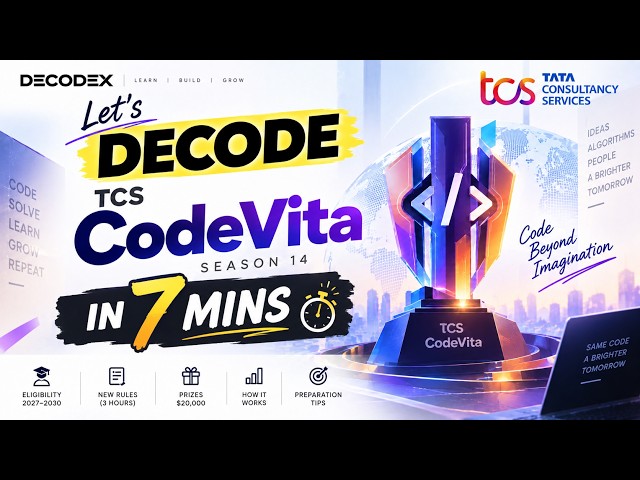TCS CodeVita Season 14 2026 🔥 | Eligibility, 3-Hour Rules, Prizes & How to Prepare in 7 Mins