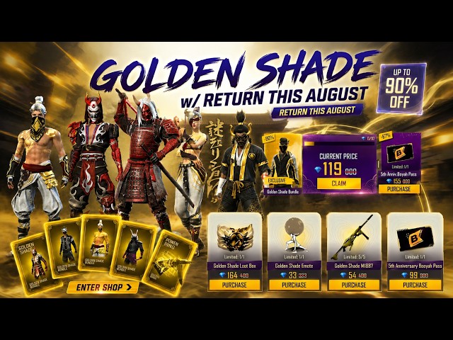 🔥 Upcoming GOLDEN SHADE Bundle 😱 + NARUTO EVENT Returns? | Free Fire MAX New Update 2026