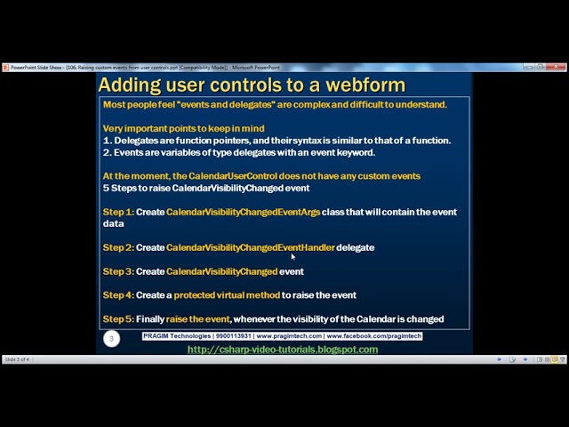 Raising custom events from user controls Part 106