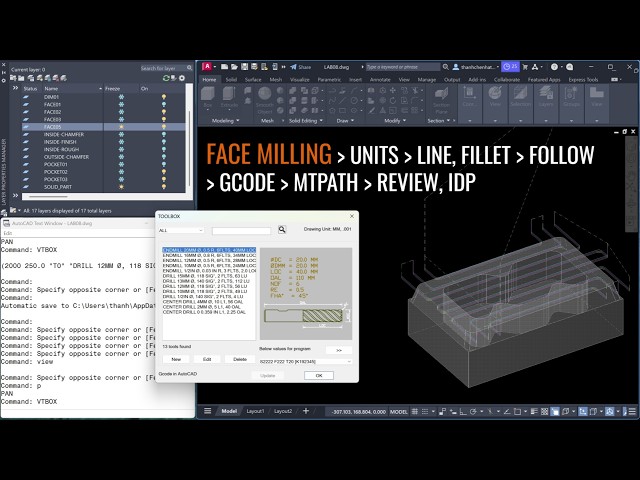 LAB08 - GCODE IN AUTOCAD A FACE MILLING