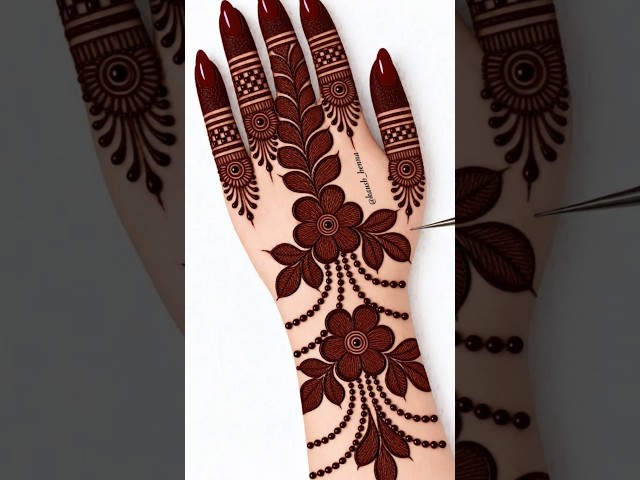 Easy mehndi design for back|simple mehndi design #mehandi #henna#kaushhenna#shortsfeed #shorts#reel