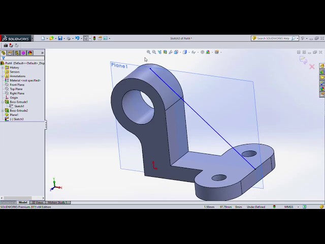 Solidworks tutorial | how to draw  3d part | how to use rib feature  in solidworks Part 6