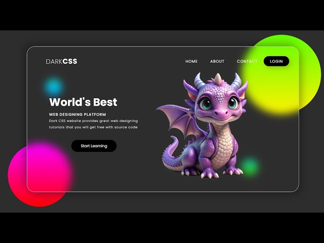 GLASS WEBSITE | Glass UI Design