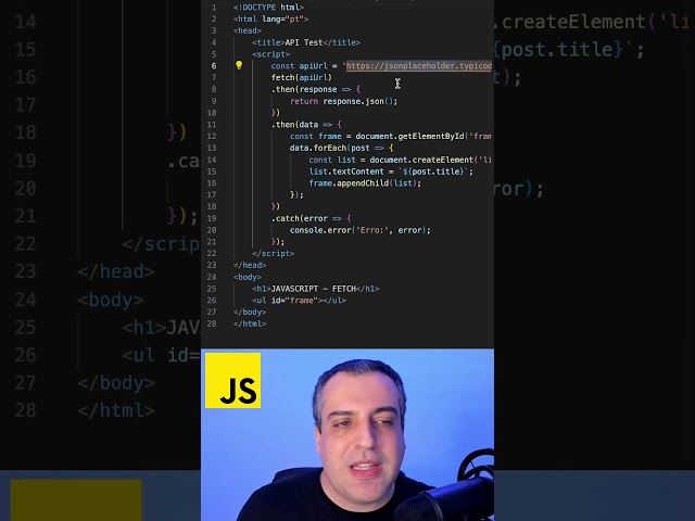 FETCH - Aprenda a fazer requisições de uma API com JAVASCRIPT e renderizar na tela
