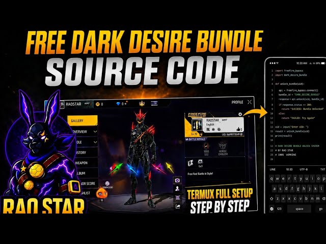 How To Get Dark Desire Bundle Free Using Python [Termux-setup] 💯  @RaoStarrr #freefire 