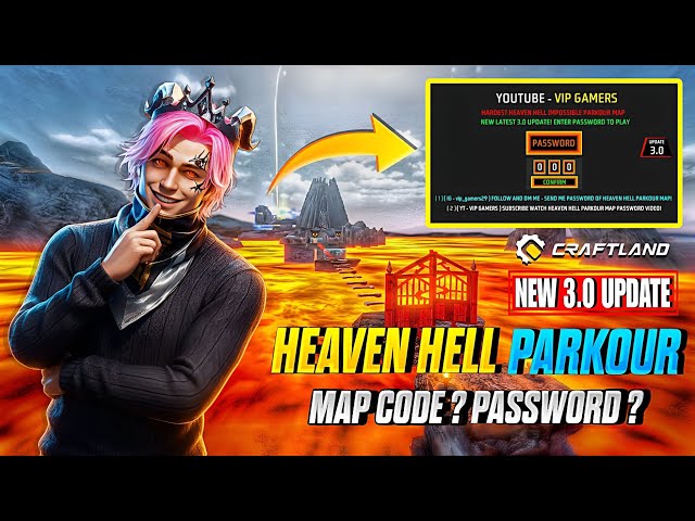 😱 Heavan Hell Parkour Map New 3.0 Update Password? Map Code? 🗺️ VIP GAMERS #craftland #freefire 