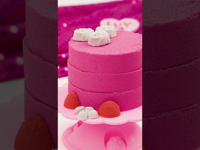 Valentine’s Day Pink Kinetic Sand Cake #shorts