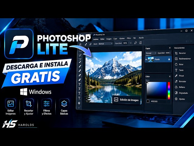 Photoshop Lite Gratis 🔥 El Editor de Imagenes Super Liviano para Windows x64 Bits ✅ Edita Fotos ✅
