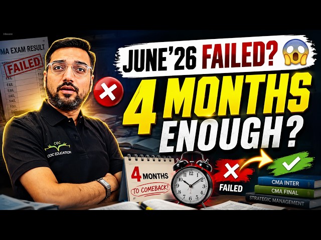 CMA Inter Jun'26 Failed? 😱 Is 4 Months Enough to Clear CMA? | Complete 4-Month Strategy #coc #cma