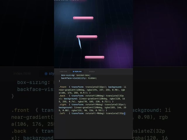 3Dish Cube Jump Animation #code #css #coding #shorts