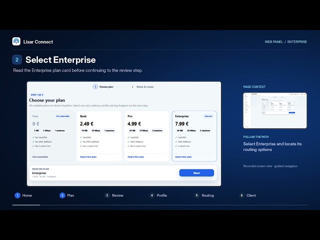 Enterprise Profile: Limits and Eligible Controls — Lisar Connect Web Panel