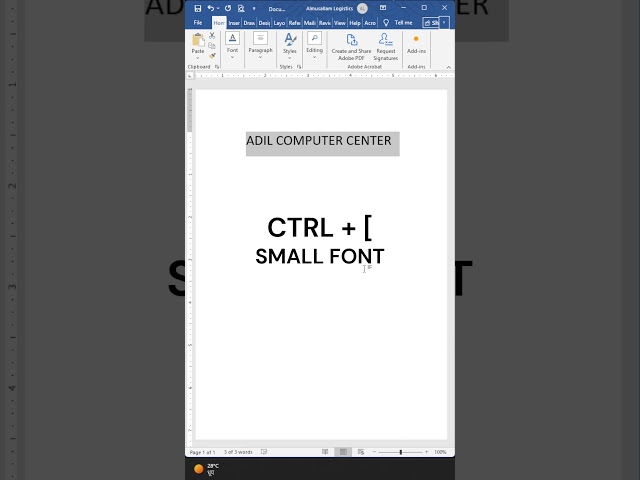 shortcut key for big font in ms Word #msword #office #msoffice #shortcut #mswordshortcut