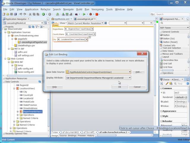 ADF Training | How to Created Model Driven Lists in Oracle ADF