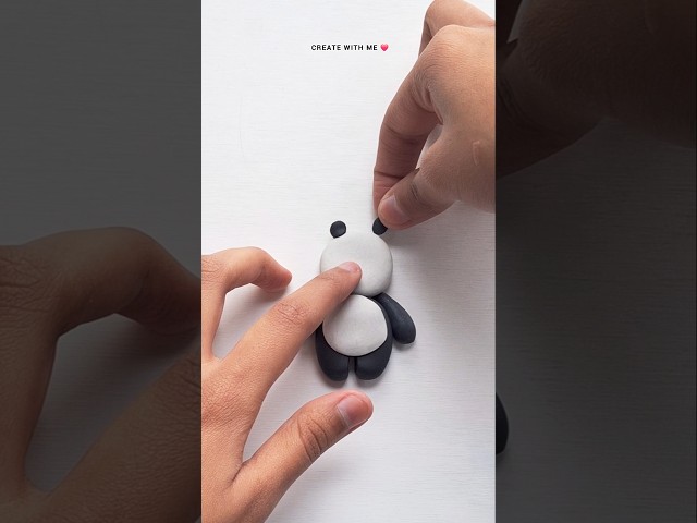 🎨DIY Cute Clay Panda🐼 | Easy DIY Tutorial for Kids👶| Sisu TV #SisuTV #DIY #kidscrafts #panda #shorts