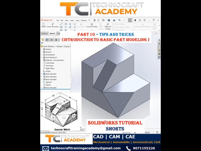 Part 10 - Introduction to Basic Part modeling #solidworks