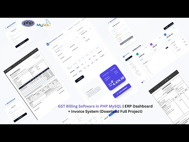 GST Billing Software in PHP MySQL 🔥 | ERP Dashboard + Invoice System (Full Project)