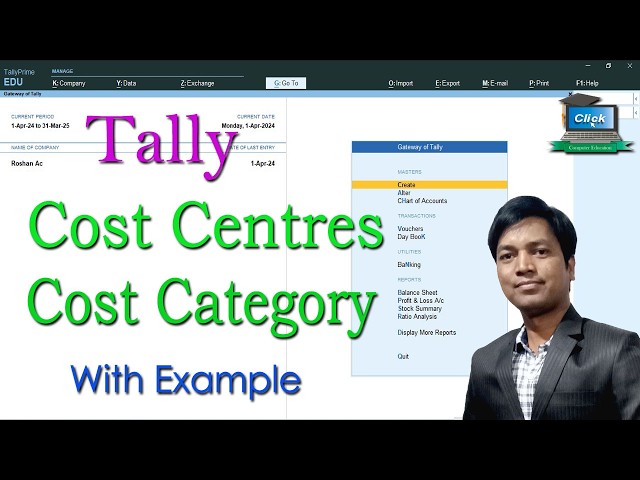 Cost Center and Cost Category in Tally #TallyPrime