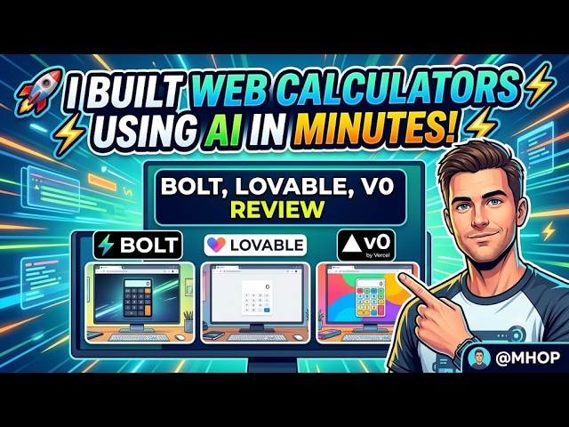 For Free I Built Web Calculators Using AI in Minutes ! 🚀 (Bolt, Lovable, v0 Review) | @MHOP