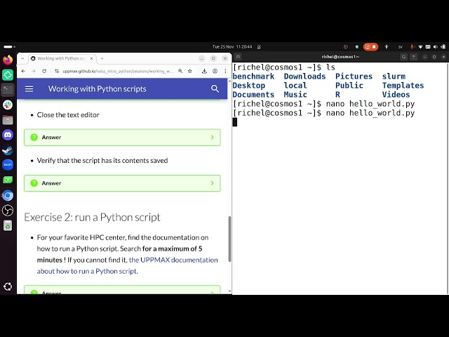 Intro to Python course: Working with Python scripts, for COSMOS