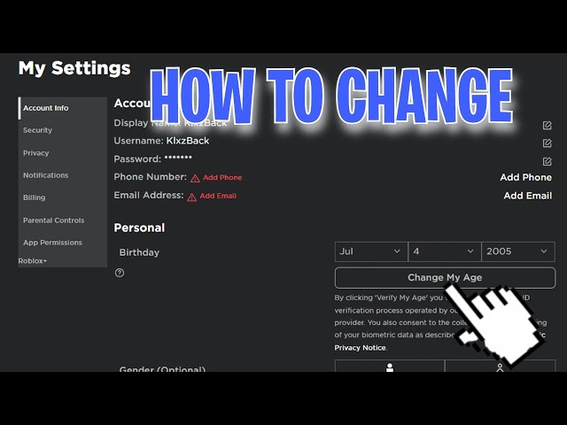 How To CHANGE YOUR BIRTHDAY Even If Under 13 On Roblox! (Change Your Age If Under 13) *Working*